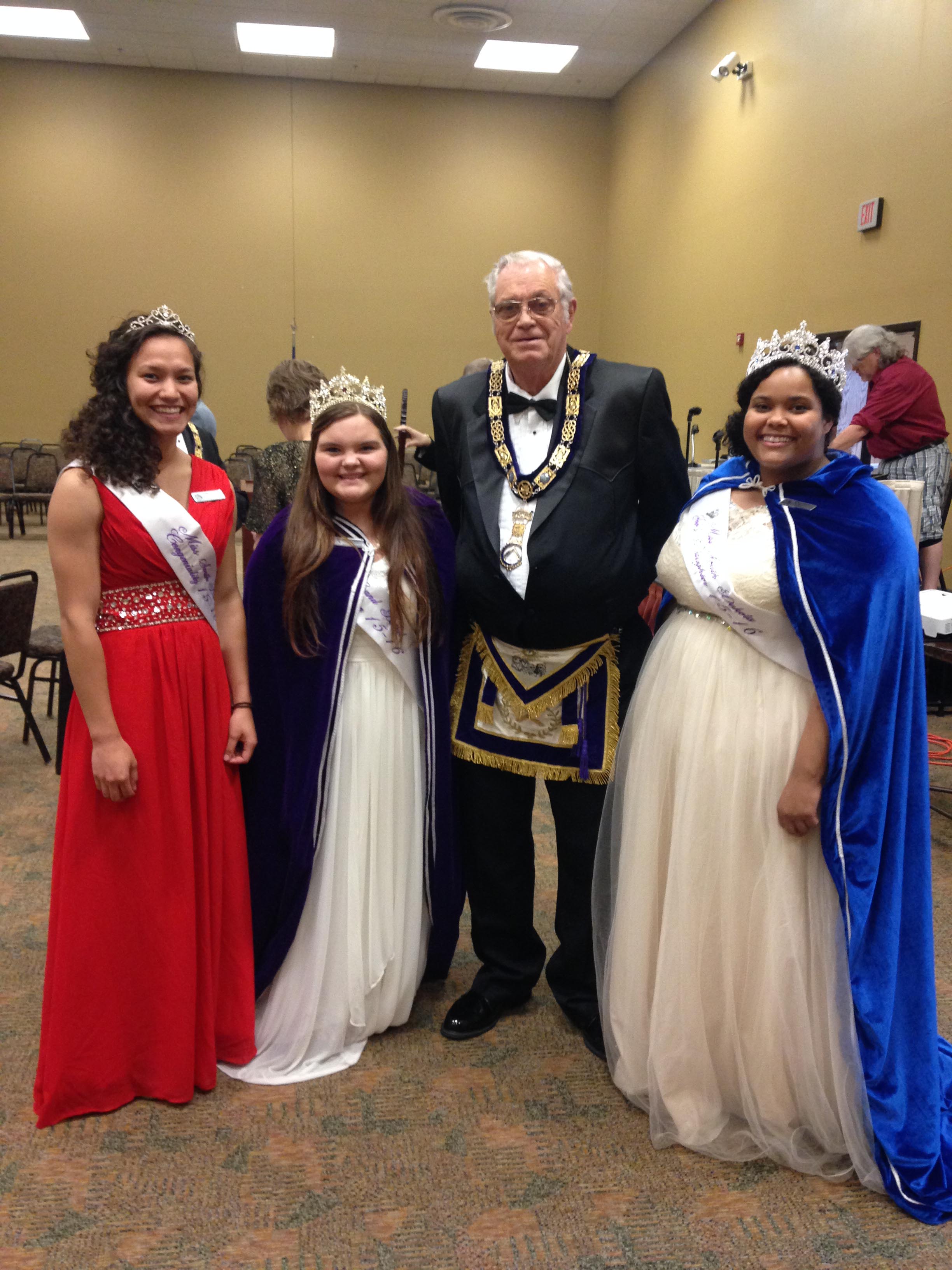 MSDJDC Valerie, GBHQ Alesha, and MSDJD Teagan during their visit to the 2015 Grand Lodge.